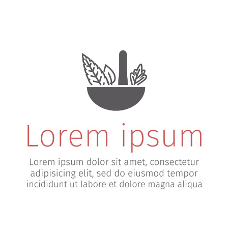 Phytotherapy Icon with Leaves. Vector illustration.のイラスト素材