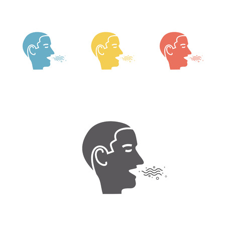 Halitosis. Line Icon. Vector illustration.のイラスト素材