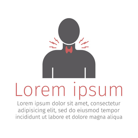 Thyroid gland icon on white background Vector illustration.のイラスト素材