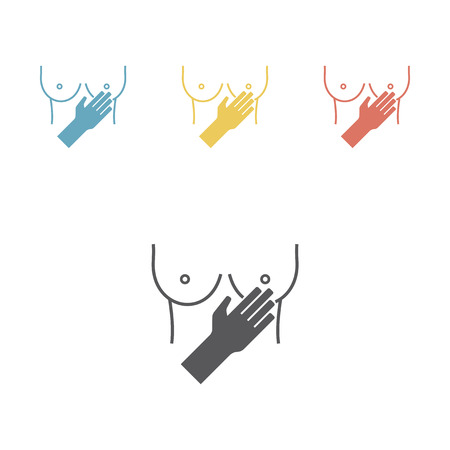 Breast examination icon. Vector signのイラスト素材