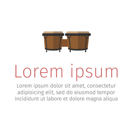 Bongos musical instrument, flat iconのイラスト素材