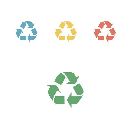 Recycle sign isolated on white background. Flat iconのイラスト素材