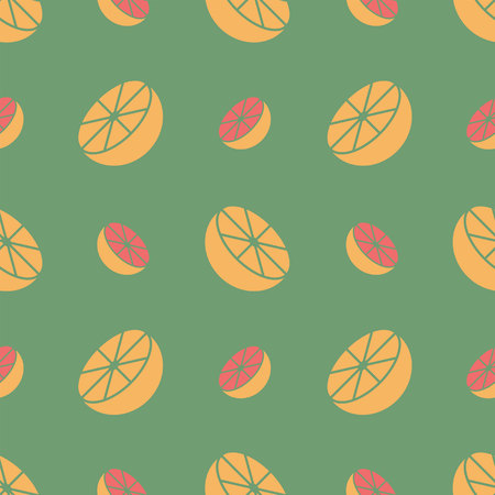 Seamless pattern with vector citrus: orange, grapefruitの写真素材
