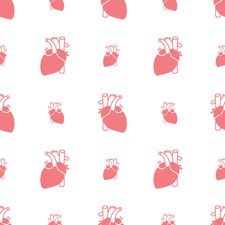icon heart organ seamless patternの写真素材