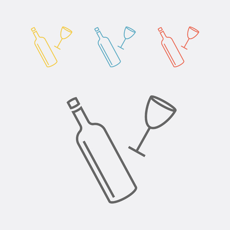 Bottle and a glass iconのイラスト素材