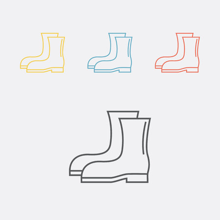 Work high boots, gumboots thin line icon. Vector illustration.の写真素材