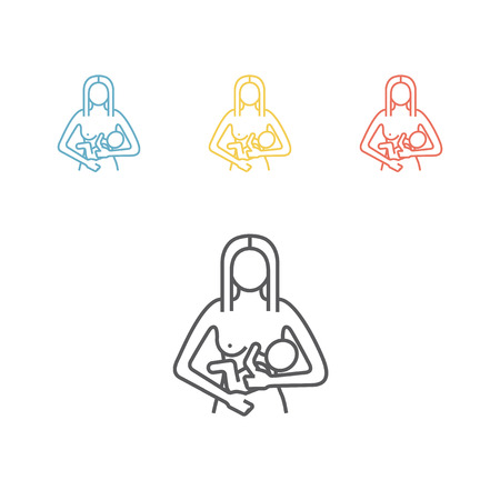 Breastfeeding line icon. Vector illustration for websites.のイラスト素材