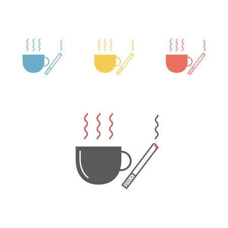 Coffee and Cigarettes. Vector iconのイラスト素材