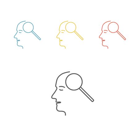Male head with magnifying glass Vector illustrationのイラスト素材