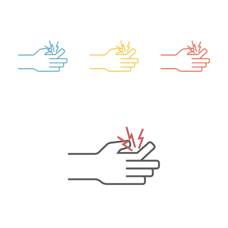 Fracture of a finger line icon vector illustrationのイラスト素材