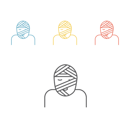 Head injury treatment line outline icon vector illustration.のイラスト素材