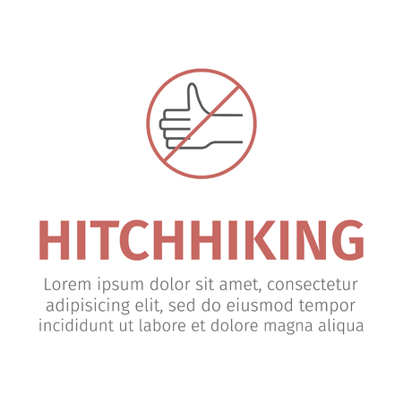 No hitch hiking Vector illustrationのイラスト素材