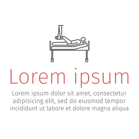 Man with broken leg in Hospital for web graphics.のイラスト素材