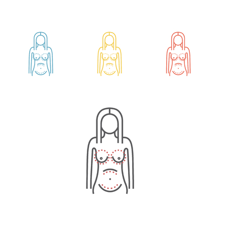 Plastic surgery of breast. Vector illustration for webのイラスト素材