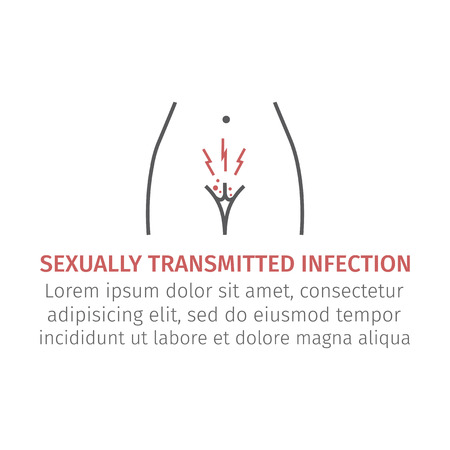 Sexually transmitted infection. Line icon. Vector sign for web graphic.のイラスト素材