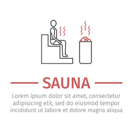 Sauna line icon Vector sign.のイラスト素材