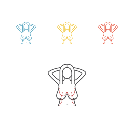 Plastic surgery of breast. Vector illustration for websitesのイラスト素材