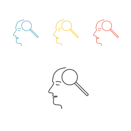 Male head with magnifying glass vector illustration.のイラスト素材