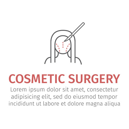 Plastic surgery. Woman face. Vector illustrationのイラスト素材