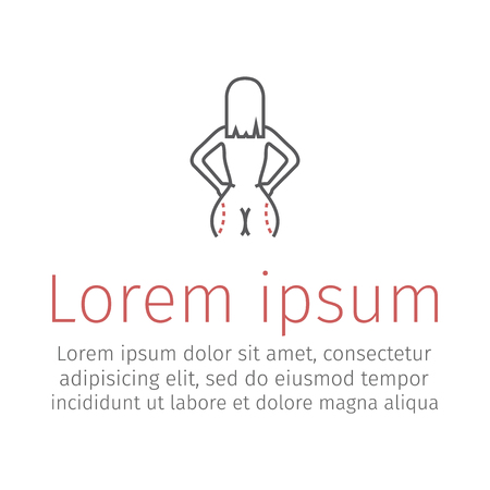 Liposuction of hips and thighs vector illustrationのイラスト素材
