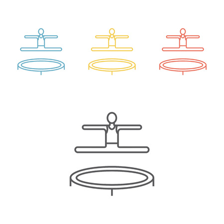 Trampoline jumping line iconのイラスト素材