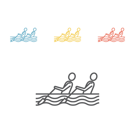 Rowing line icon, Vector illustration.のイラスト素材