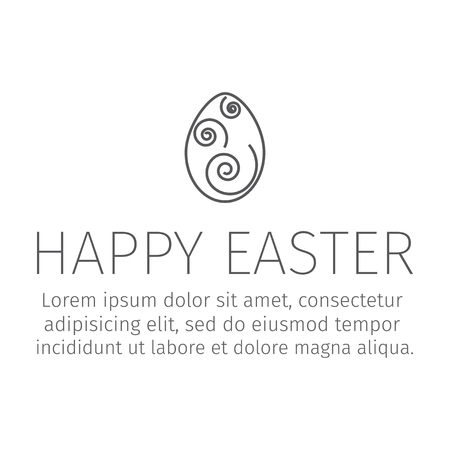 Easter egg line icon vectorのイラスト素材