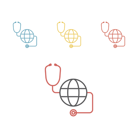 Online medicine line icon. Vector sign for web graphicsのイラスト素材