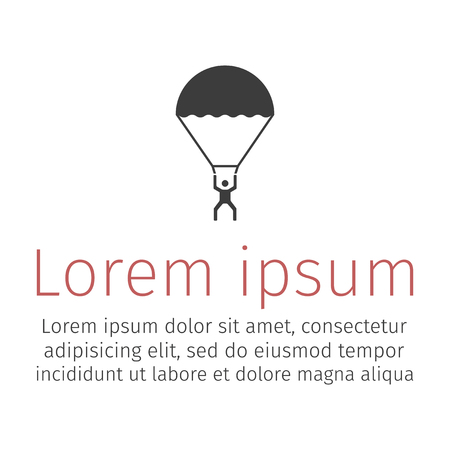 Parachute flat icon, parachutist sign. Vector illustrationのイラスト素材