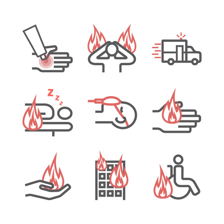 Vector of Skinl Burns line icons. - ID:1-111519440 - Royalty Free Image ...