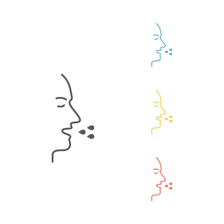 Cough line icon. Vector sign for web graphic.のイラスト素材