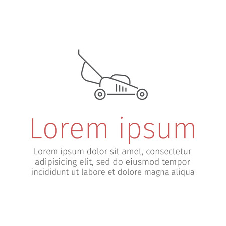 Lawn mower thin line icon. Vector signs for web graphics.のイラスト素材