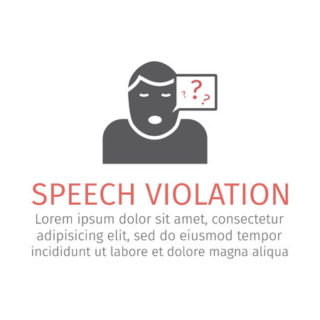 Speech problems. Vector icon for web graphic.のイラスト素材