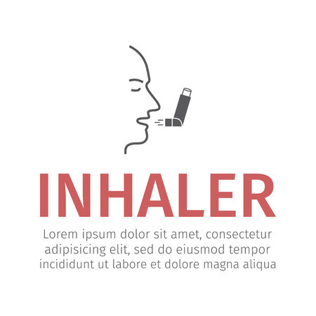 Inhaler for asthma icon. Vector illustration signのイラスト素材