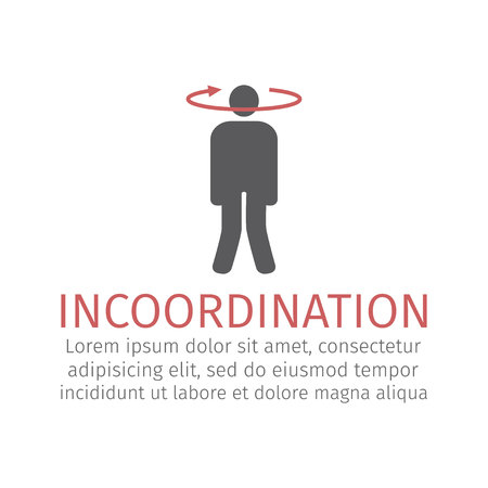 Incoordination flat icon. Vector illustrationのイラスト素材