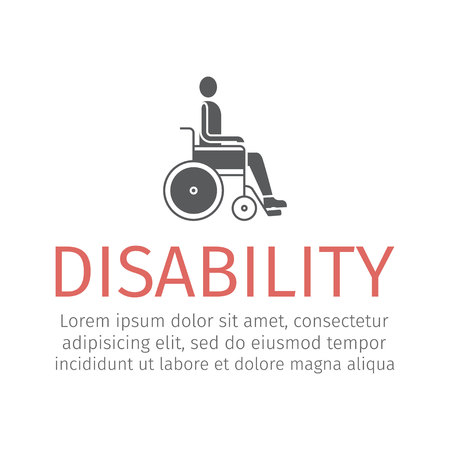Disabled wheelchair icon sign Vector line illustration.のイラスト素材