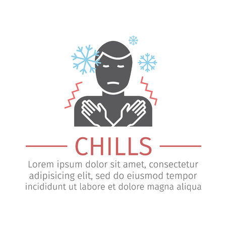 Man chill icon, fever vector. Vector sign for web graphic.のイラスト素材