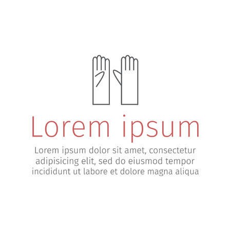 Gloves thin line icon. Vector signs for web graphics.のイラスト素材