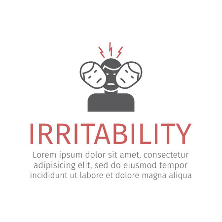 Irritability Vector flat cartoon illustrationのイラスト素材