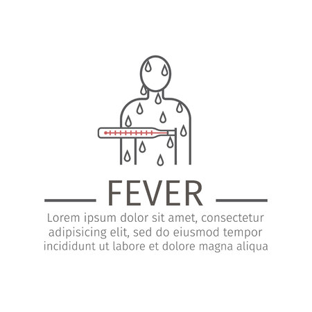 Fever. Vector icon for web graphicのイラスト素材