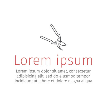 Secateurs, pruner, loppers, garden shears thin line icon Vector illustrationのイラスト素材