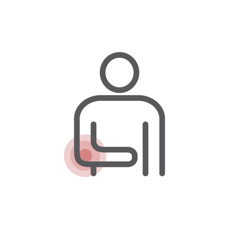 Painful elbow icon. Vector sign for web graphic.のイラスト素材