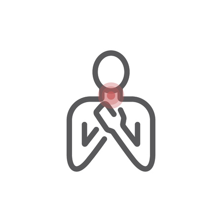 Sore Throat. Line icon Vector signのイラスト素材