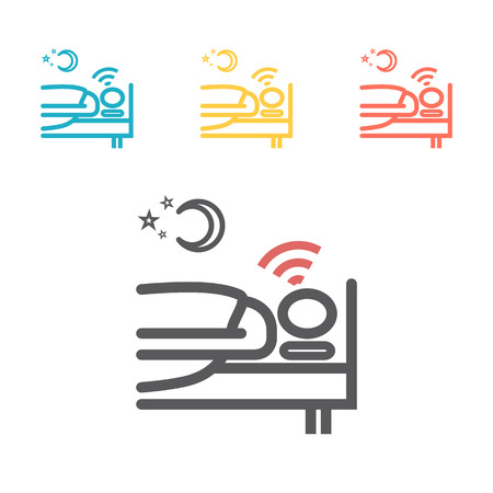 Sleeping icon design. Web line iconのイラスト素材