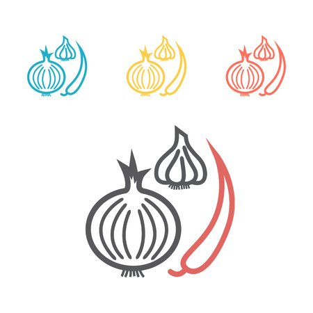 Spicy food line icon. Vector signs for web graphicsのイラスト素材