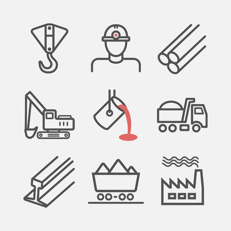 Metallurgy icons. Vector signs for web graphicsのイラスト素材