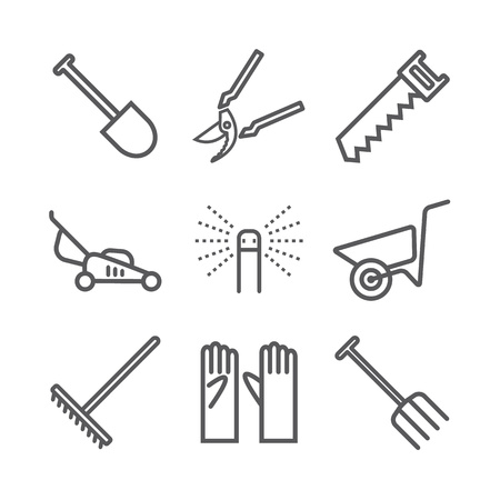 Garden tools icons set. Vector sign for web graphic.のイラスト素材