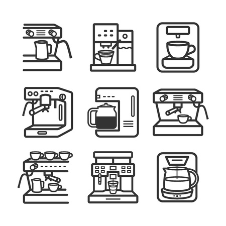 Coffee maker machine line icon. Vector sign for web graphicのイラスト素材