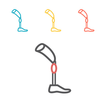 Prosthesis leg icon. Simple illustration of prosthesis leg vector icon for web.のイラスト素材
