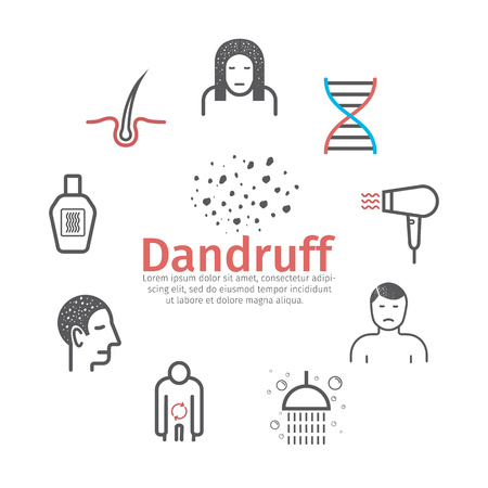 Dandruff banner. Vector signs for web graphics.のイラスト素材